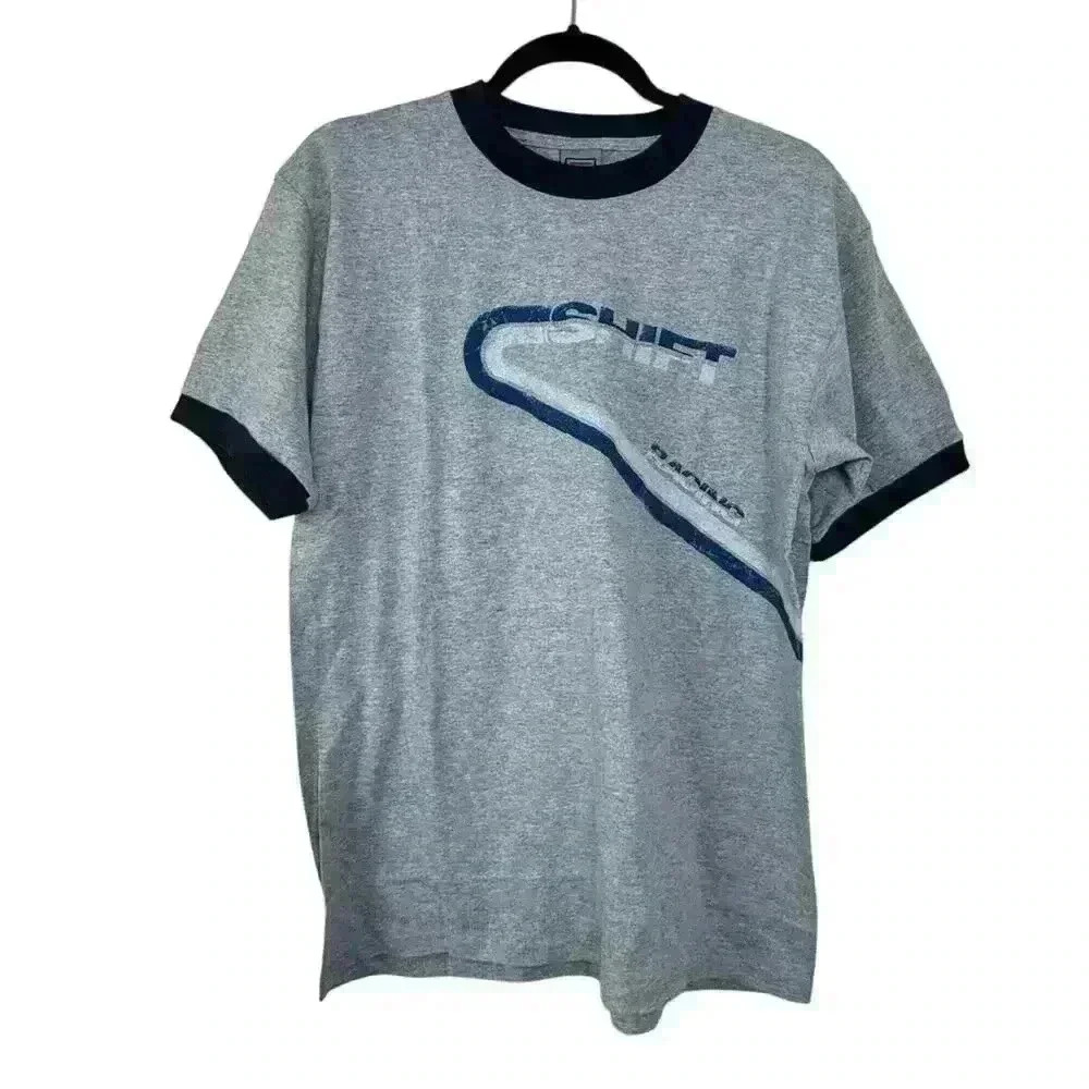 Vintage 90's Shift Motorsports Gray w/Brand text on front & back NWT Tee Shirt M